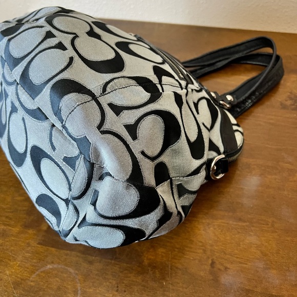 COACH💥Vintage~Rare~SOLD OUT💥Signature Black/Gray Poppy Tote - Picture 9 of 13